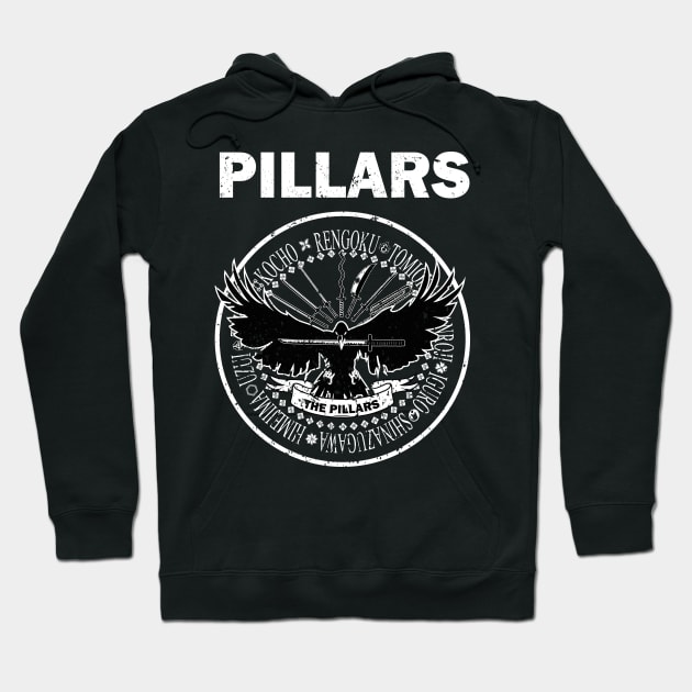 DEMON SLAYER: THE PILLARS LOGO (BLACK) GRUNGE STYLE Hoodie by FunGangStore